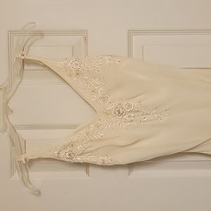 Dress - Cream color with liner and sheer shawl